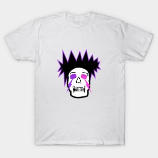 Punk pink & purple skull with lightning eyes T-Shirt